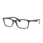 Ray Ban RX7047 Matte Transparent Brown Side Prescription Glasses