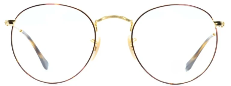 Ray-Ban RX3447V Round Metal Havana on Arista front